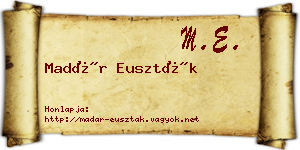 Madár Euszták névjegykártya